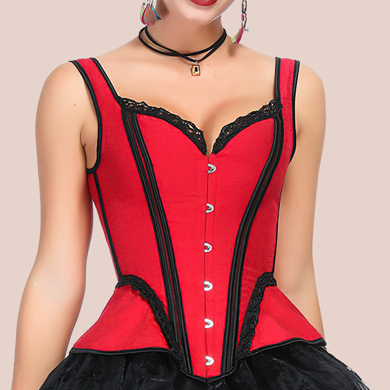 Corset Bustier Rouge avec Bretelles