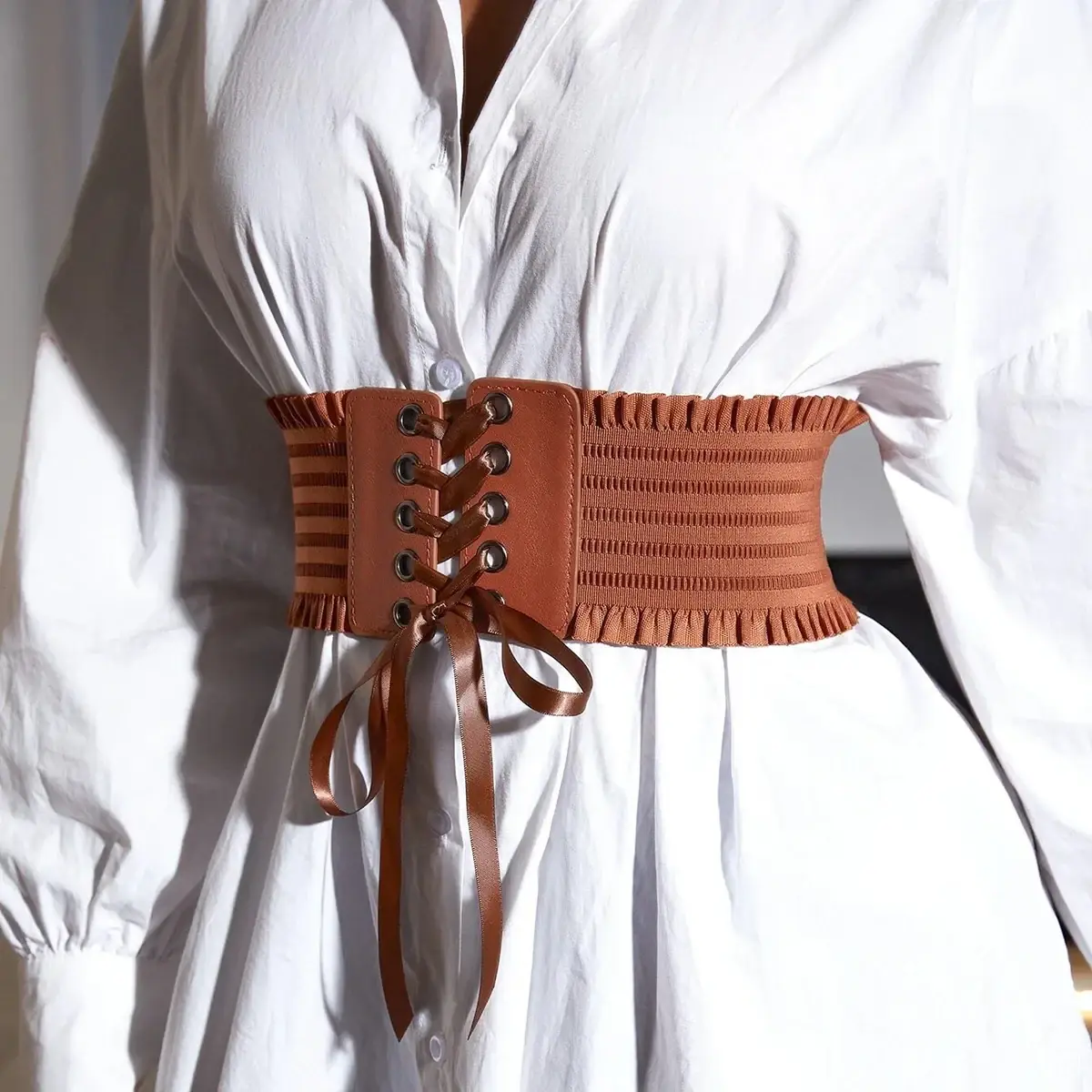 Ceinture corset camel