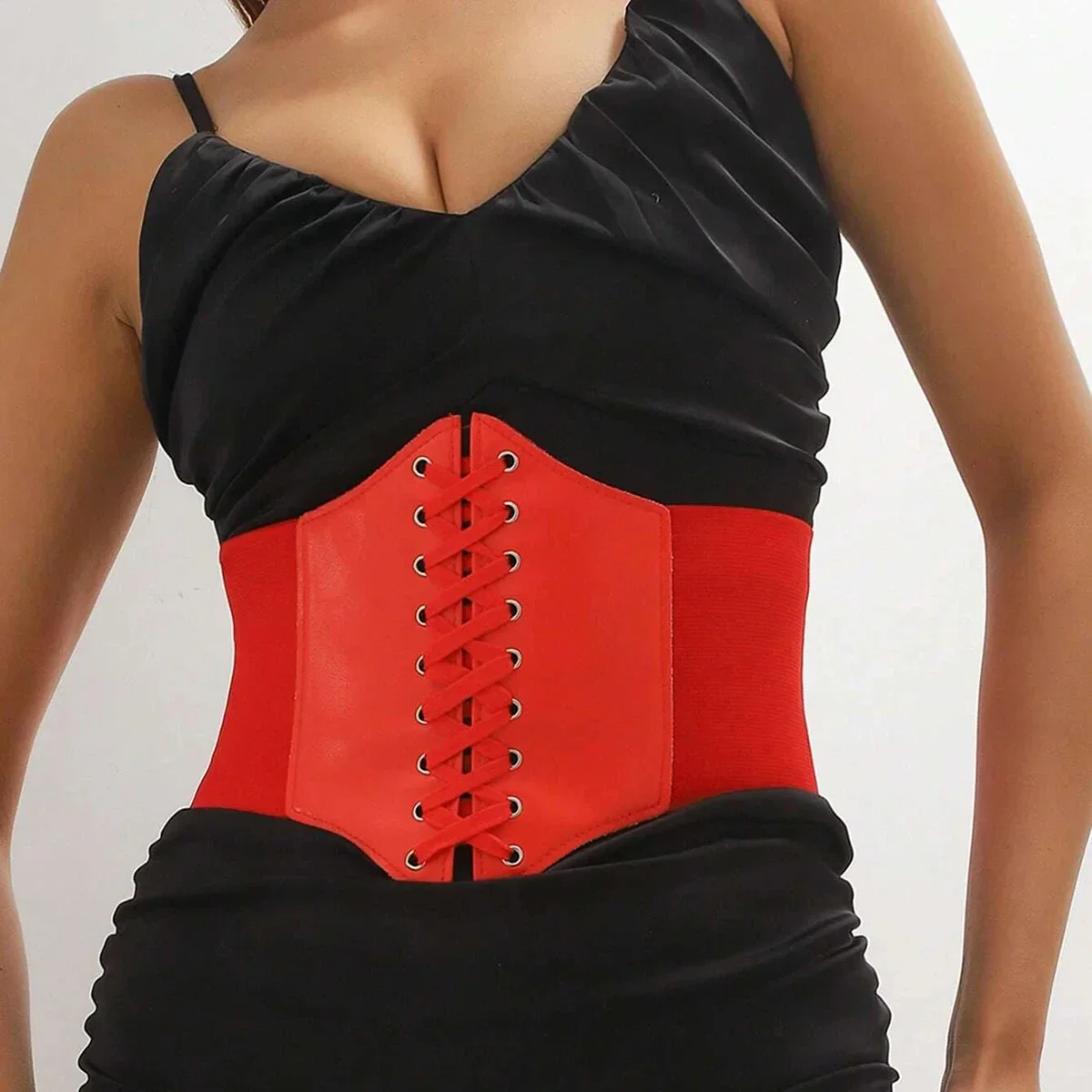 Ceinture Simili-Cuir Rouge - Vue principale