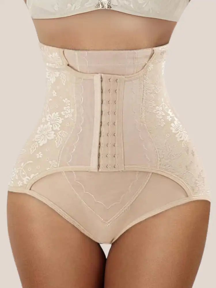 Gaine Haute-Taille Dentelle Beige - Vue principale