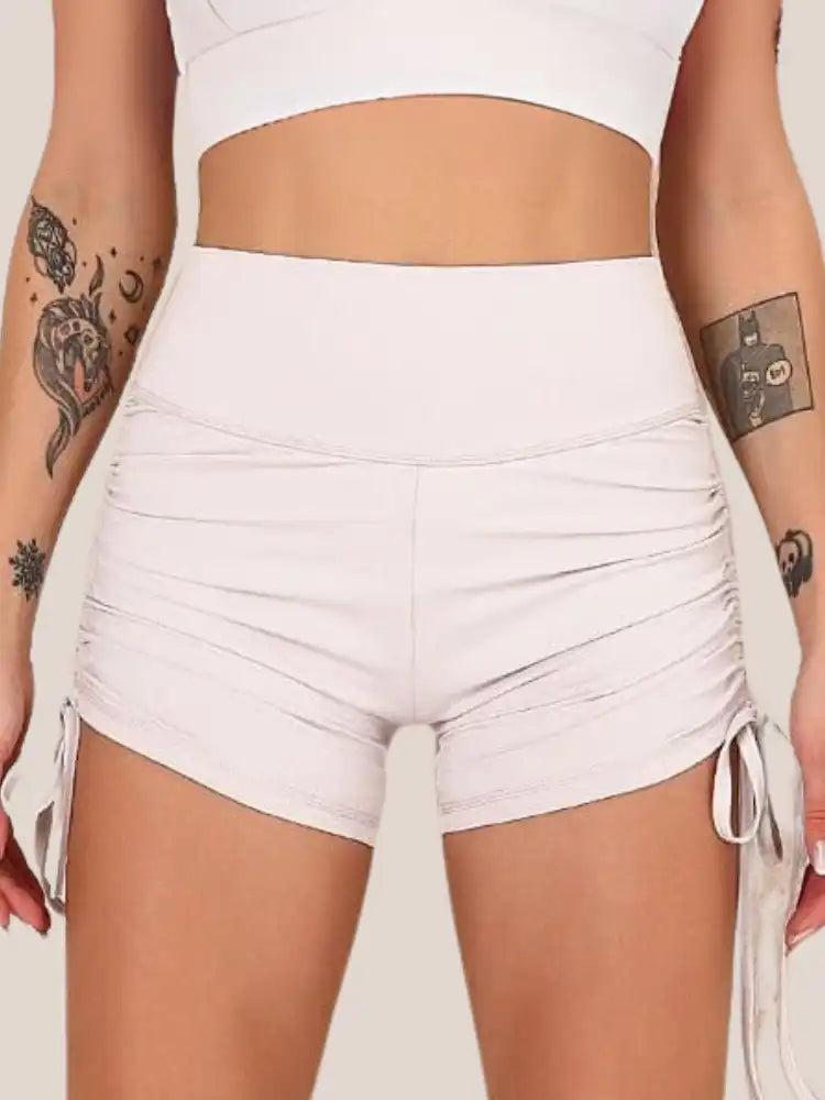 Short Taille Haute Blanc Côtelé