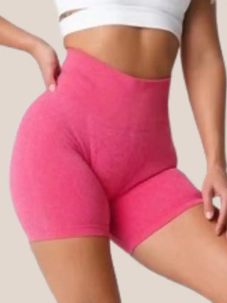 Micro-Short Sport Rouge Fuchsia Taille Haute Sans Coutures - Vue principale
