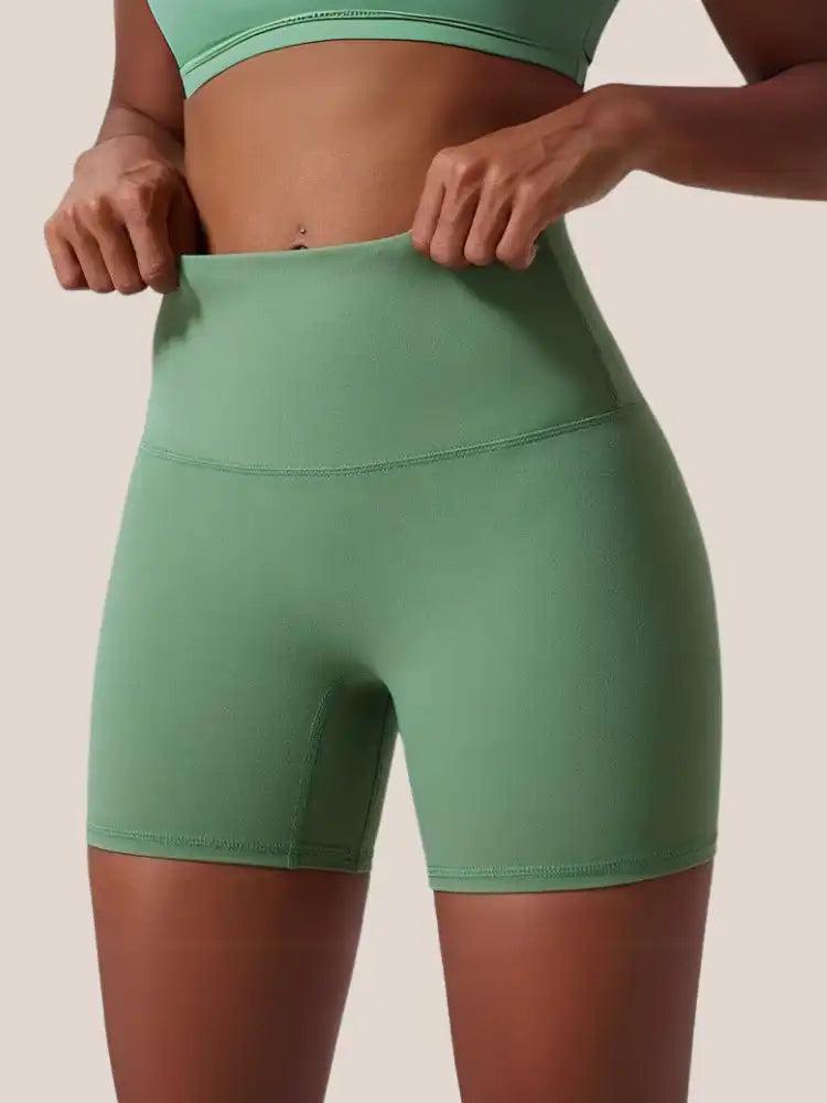 Cuissard Cycliste Vert Sauge Taille Haute Soutien-Gorge Adapte